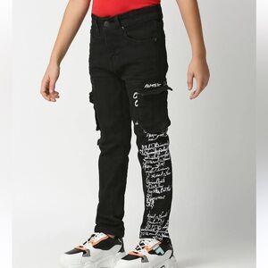 Waimea black skinny fit graffiti cargo skater grunge boys size 4
